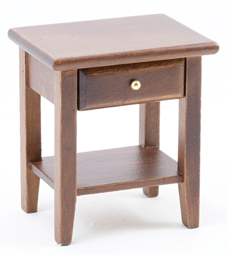 Dollhouse Miniature Night Stand, Walnut